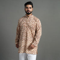 Sanganeri Block Printed Cotton Men Short Kurta 06