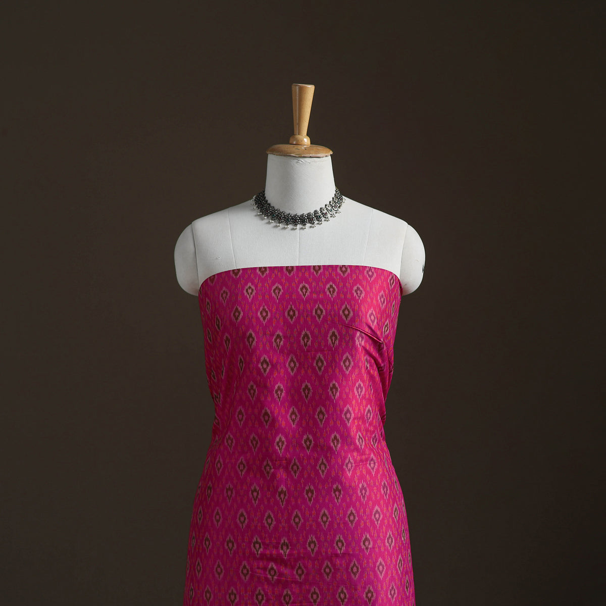 Pochampally Ikat Handloom Sico Unstitched Dress Material: Kurta with Dupatta 20
