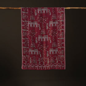 Red - Kani Weave Zari Jaal Fine Wool Stole for Women 40