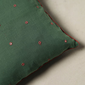 Handwoven Kala Cotton Mirror Work Cushion Cover (16 x 16 in) 61