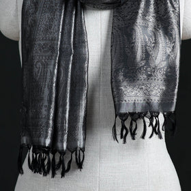 Handwoven Banarasi Pure Silk Stole with Tassels 02