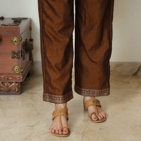 Brown - Dharwad Cotton Kurta with Palazzo & Dupatta Set 04