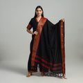  Black Cotton Dharwad Kurta Set with Palazzo & Dupatta