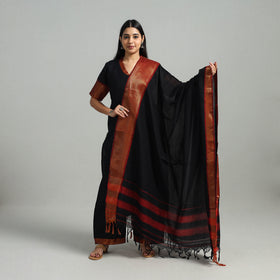  Black Cotton Dharwad Kurta Set with Palazzo & Dupatta