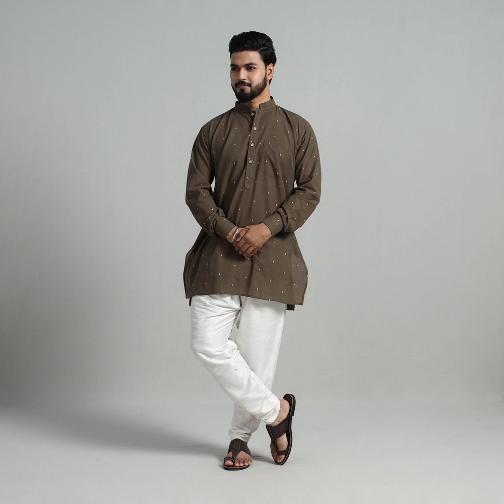 Cotton Short Jacquard Kurta for Men 06