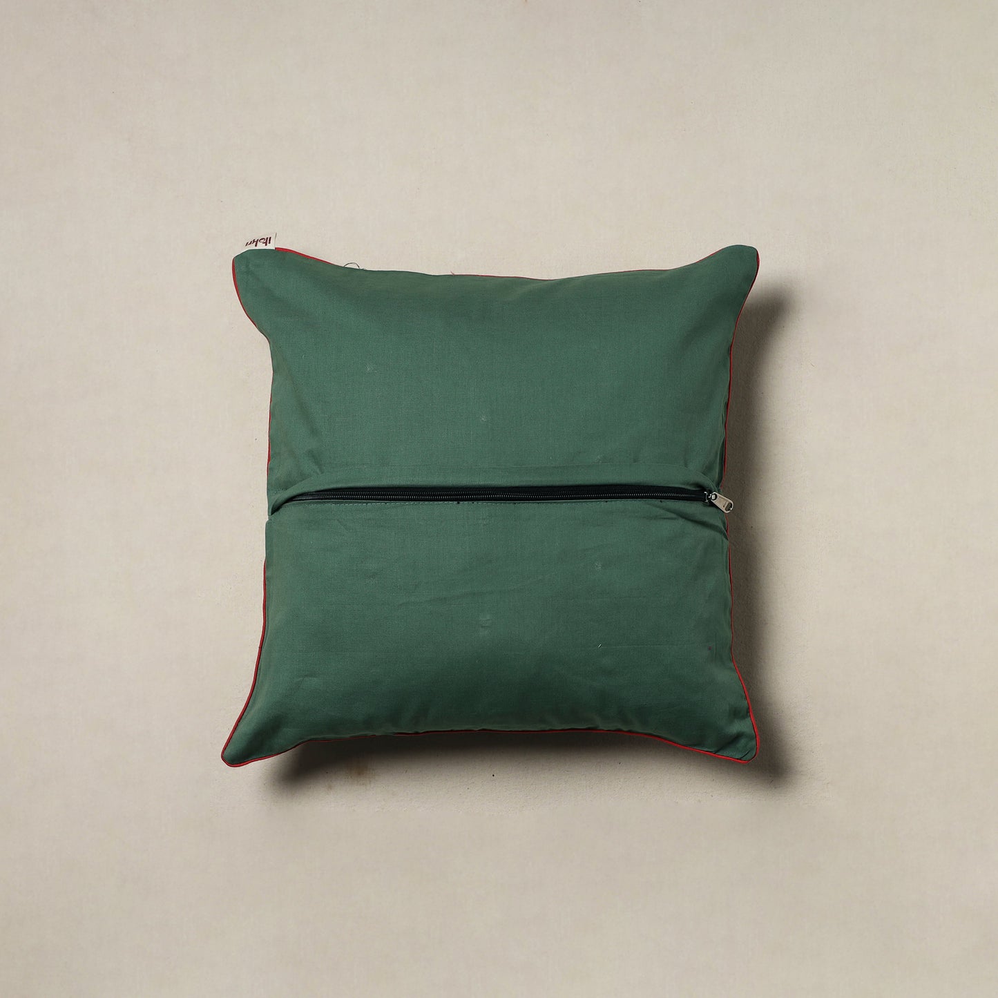 Handwoven Kala Cotton Mirror Work Cushion Cover (16 x 16 in) 61