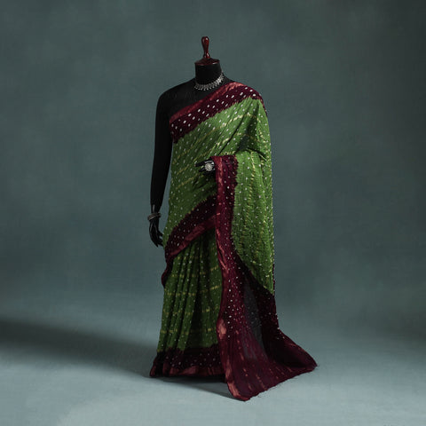 Kutch Tie-Dye Bandhani Cotton Saree with Blouse Piece 20