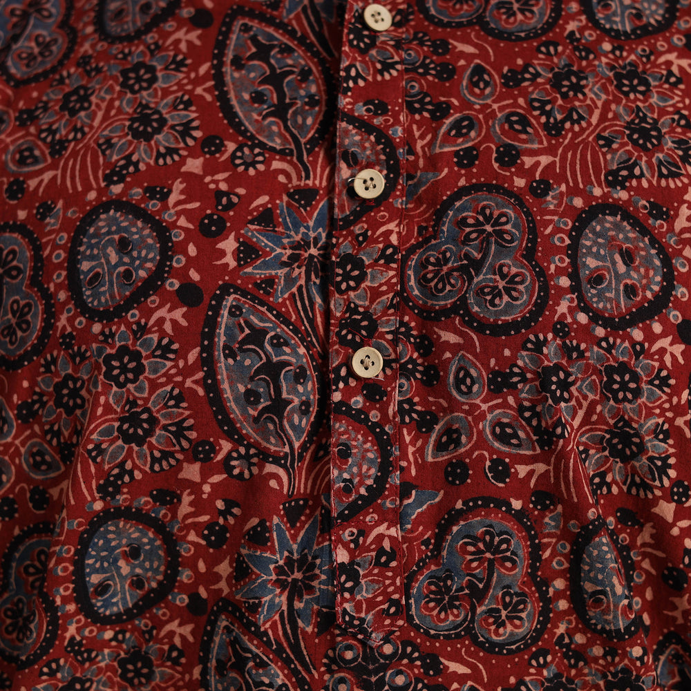 Ajrakh Block Printed Cotton Men Long Kurta 15