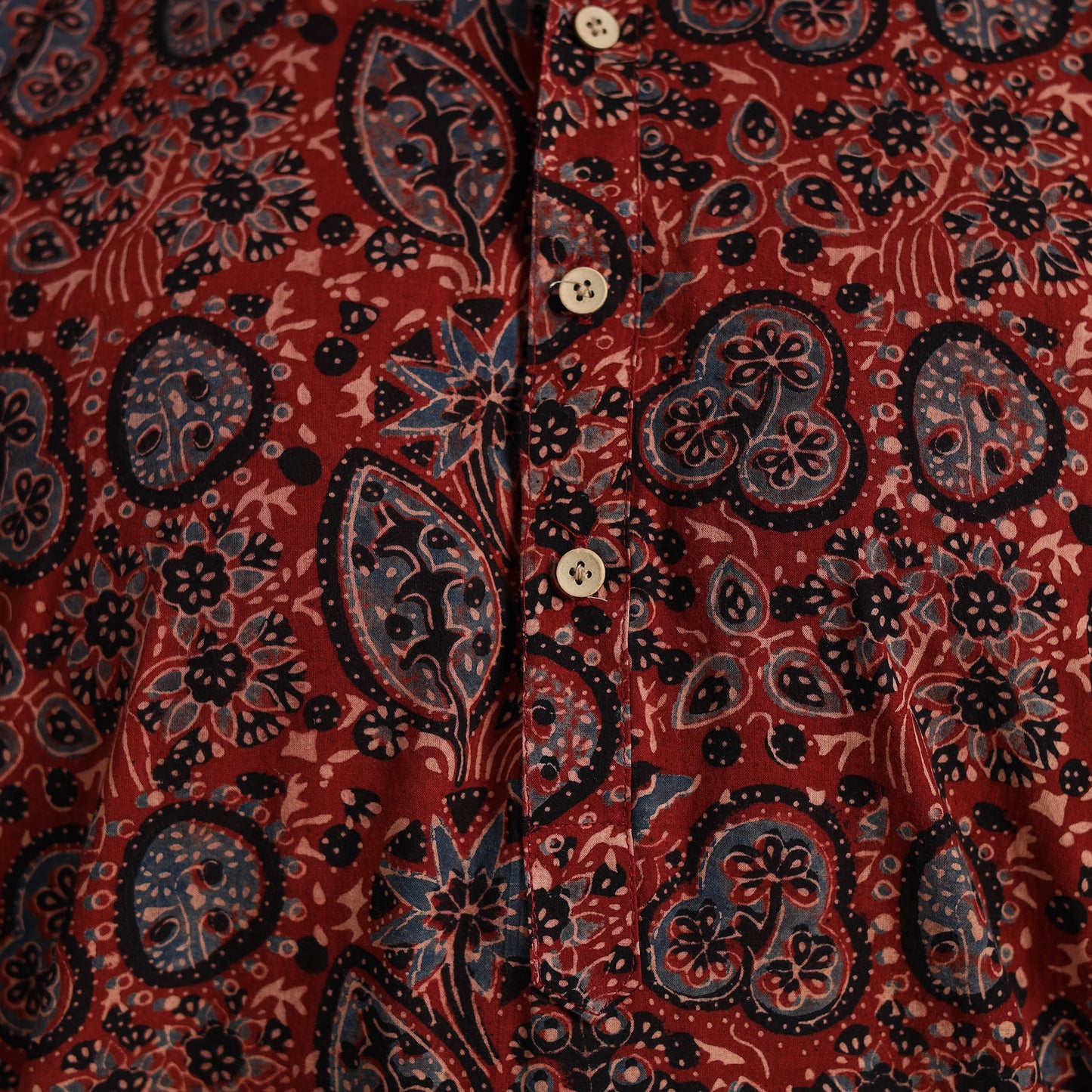 Ajrakh Block Printed Cotton Men Long Kurta 15