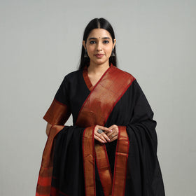  Black Cotton Dharwad Kurta Set with Palazzo & Dupatta
