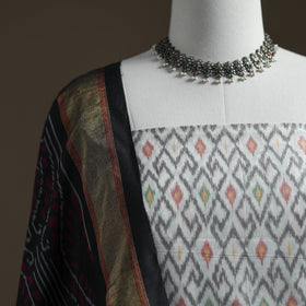 Pochampally Ikat Handloom Sico Unstitched Dress Material: Kurta with Dupatta 21