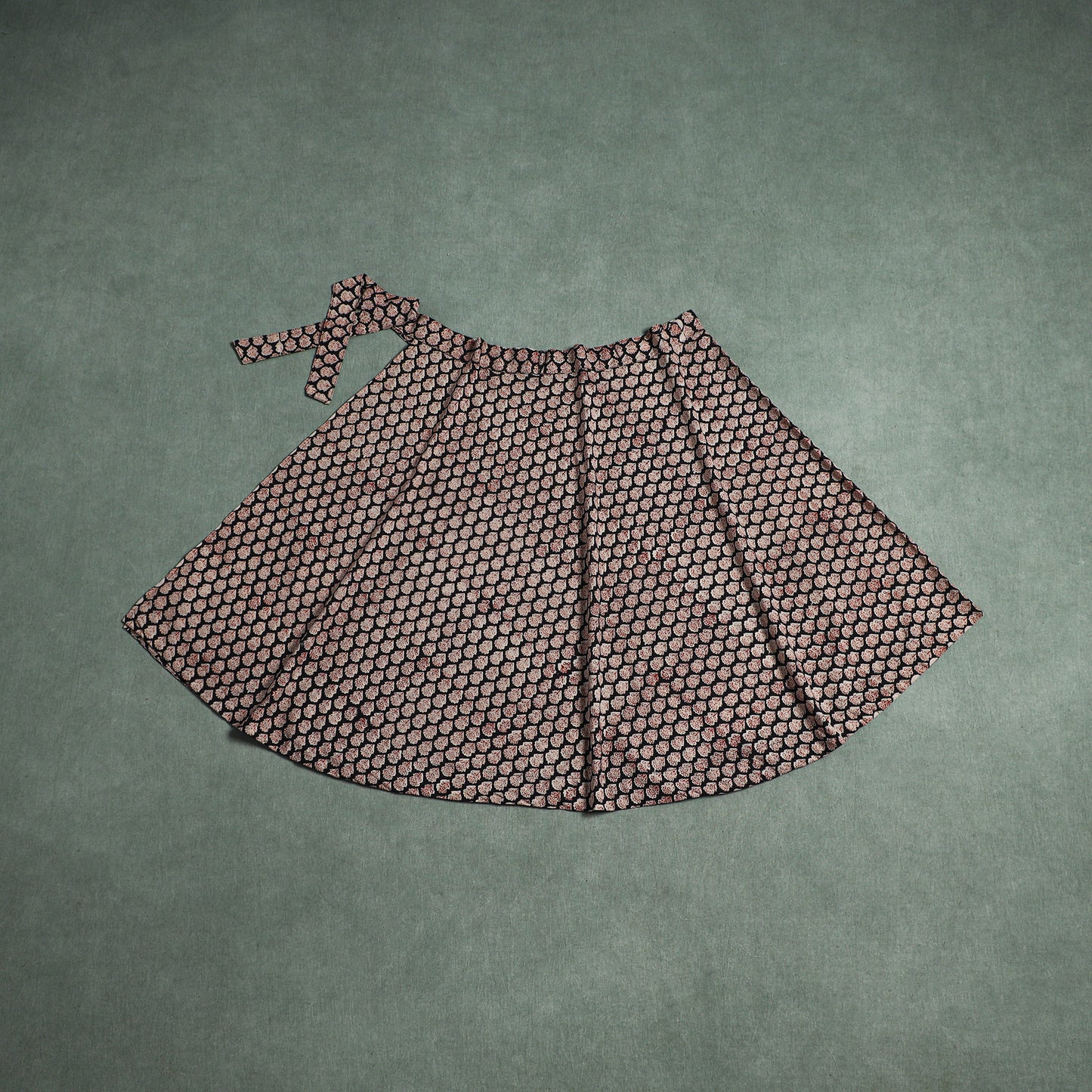 Bagru Hand Block Print Natural Dyed Cotton Wrap Around Skirt 21