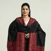 Black - Sambalpuri Ikat Weave Handloom Cotton Dupatta 10