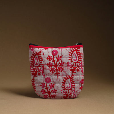 Pink - Handmade Quilted Cotton Utility Pouch 01