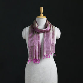 Handwoven Banarasi Pure Silk Stole with Tassels 04