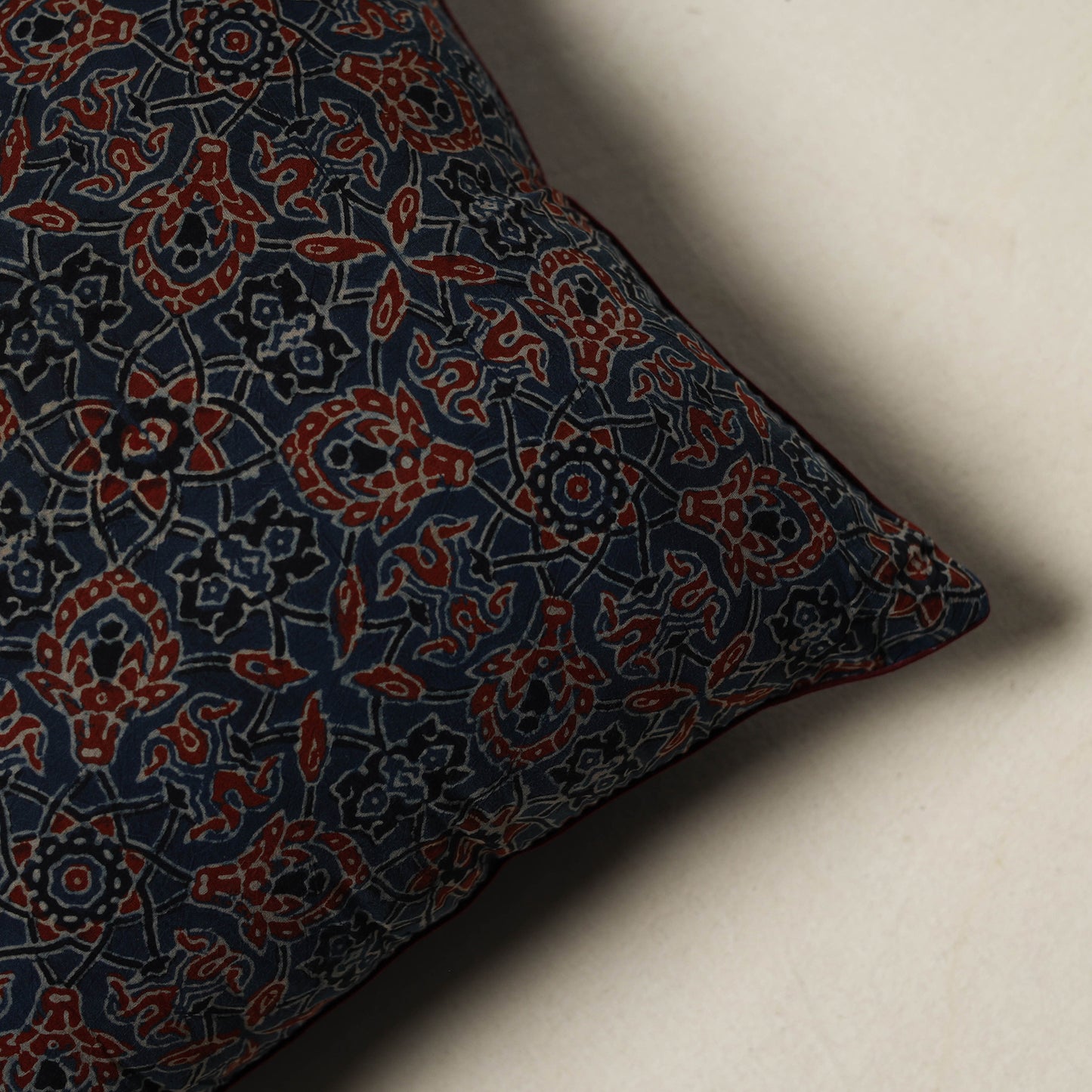 Ajrakh Hand Block Print Cushion Cover (16 x 16 in) 62