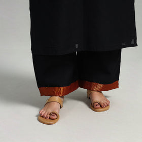  Black Cotton Dharwad Kurta Set with Palazzo & Dupatta