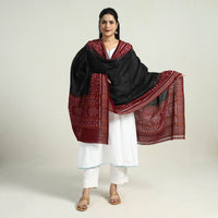 Black - Sambalpuri Ikat Weave Handloom Cotton Dupatta 10