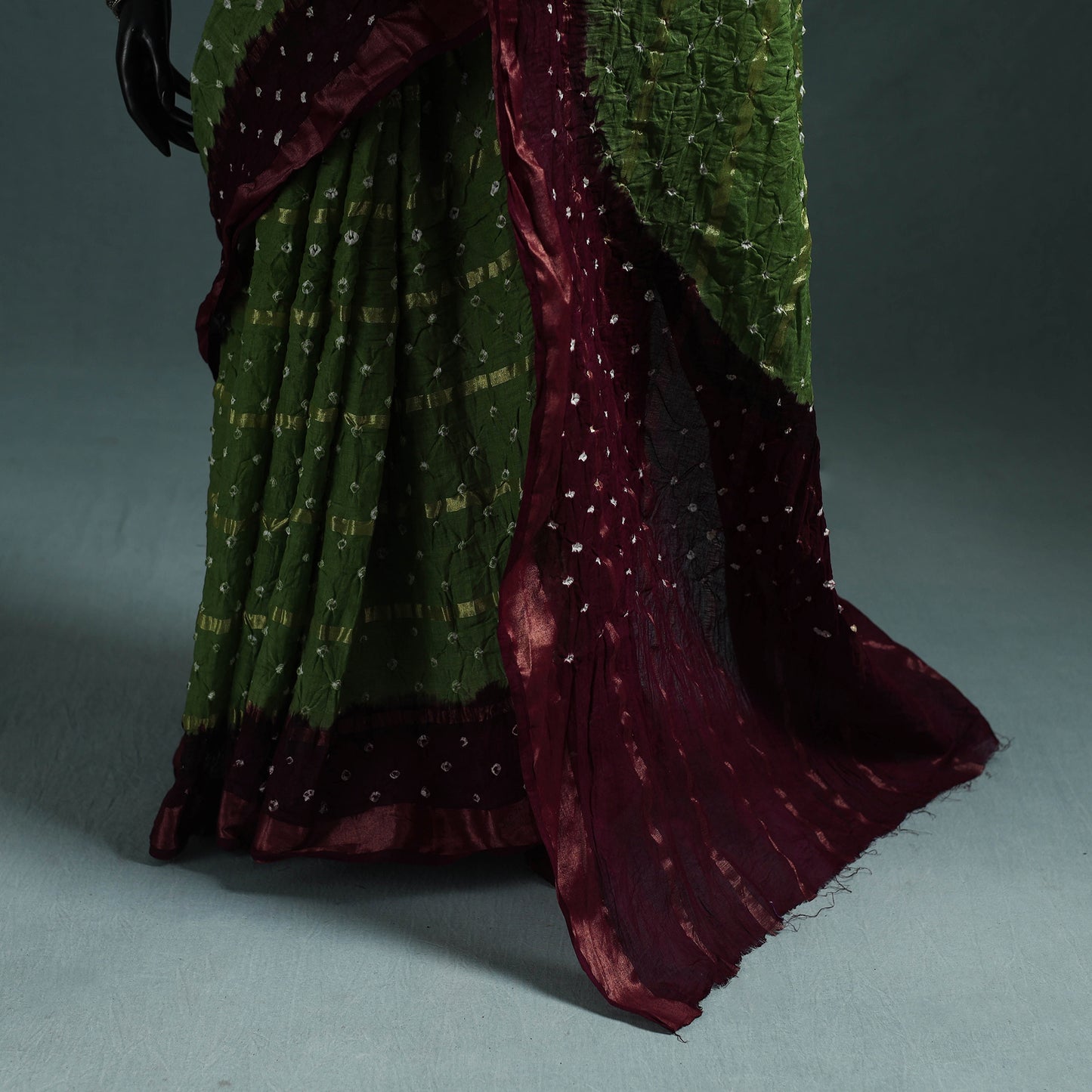 Kutch Tie-Dye Bandhani Cotton Saree with Blouse Piece 20