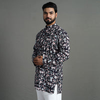 Sanganeri Block Printed Cotton Men Short Kurta 02