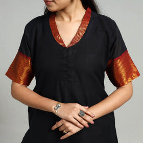  Black Cotton Dharwad Kurta Set with Palazzo & Dupatta