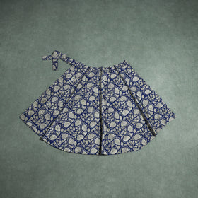 Bagru Hand Block Print Natural Dyed Cotton Wrap Around Skirt 01