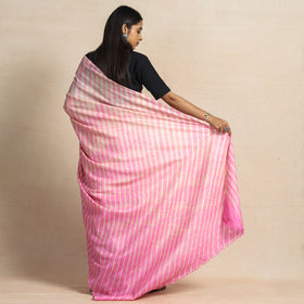Buy Multicolour Leheriya Tie-Dye Tussar Silk Handloom Saree Online l iTokri.com
