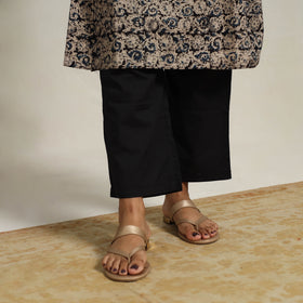 Black - printed cotton kalamkari kurta set 03 - handcrafted