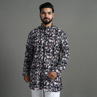 Sanganeri Block Printed Cotton Men Short Kurta 02