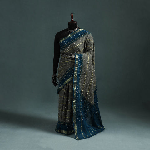 Kutch Tie-Dye Bandhani Cotton Saree with Blouse Piece 21