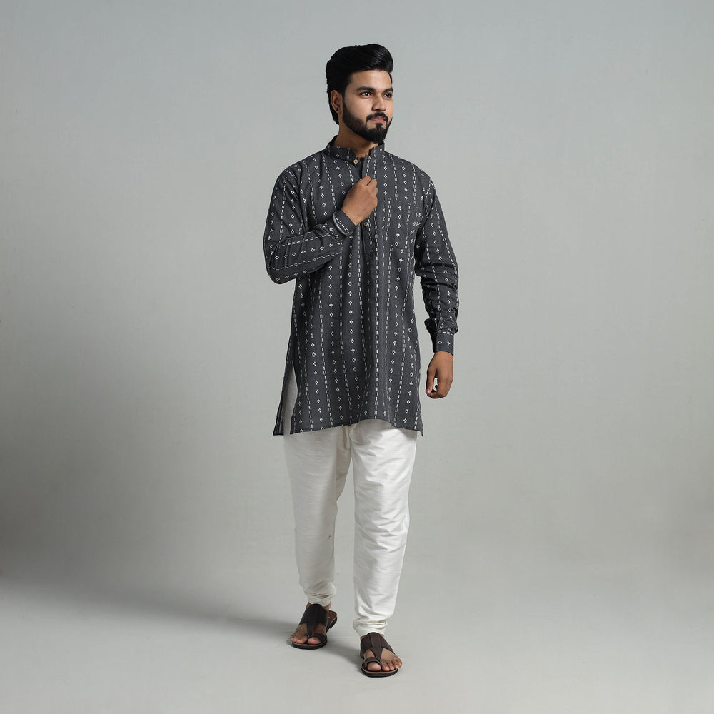 Cotton Short Jacquard Kurta for Men 07