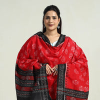 Red - Sambalpuri Ikat Weave Handloom Cotton Dupatta 11