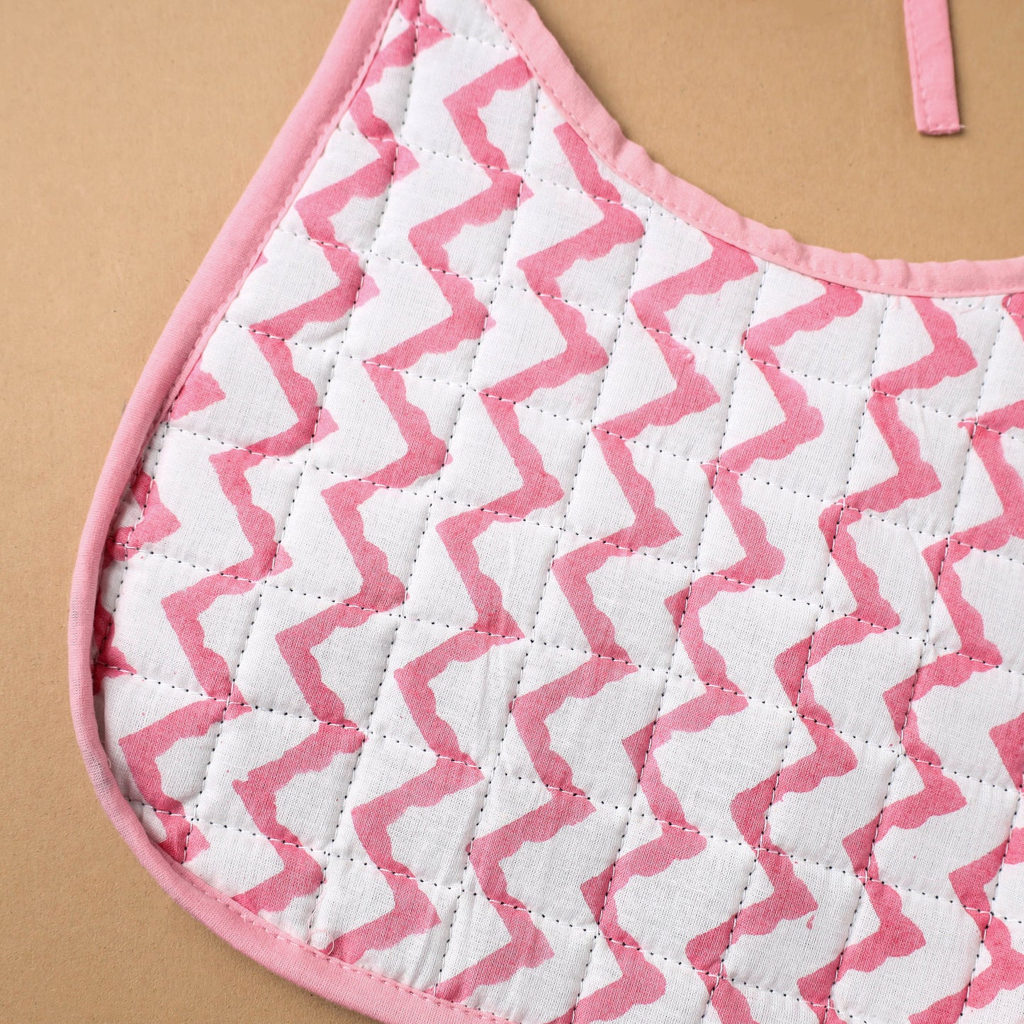 Pink Handmade Cotton Baby Bib