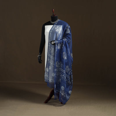 Akola Hand Block Print Natural Dyed Kota Doria Cotton Dupatta 32