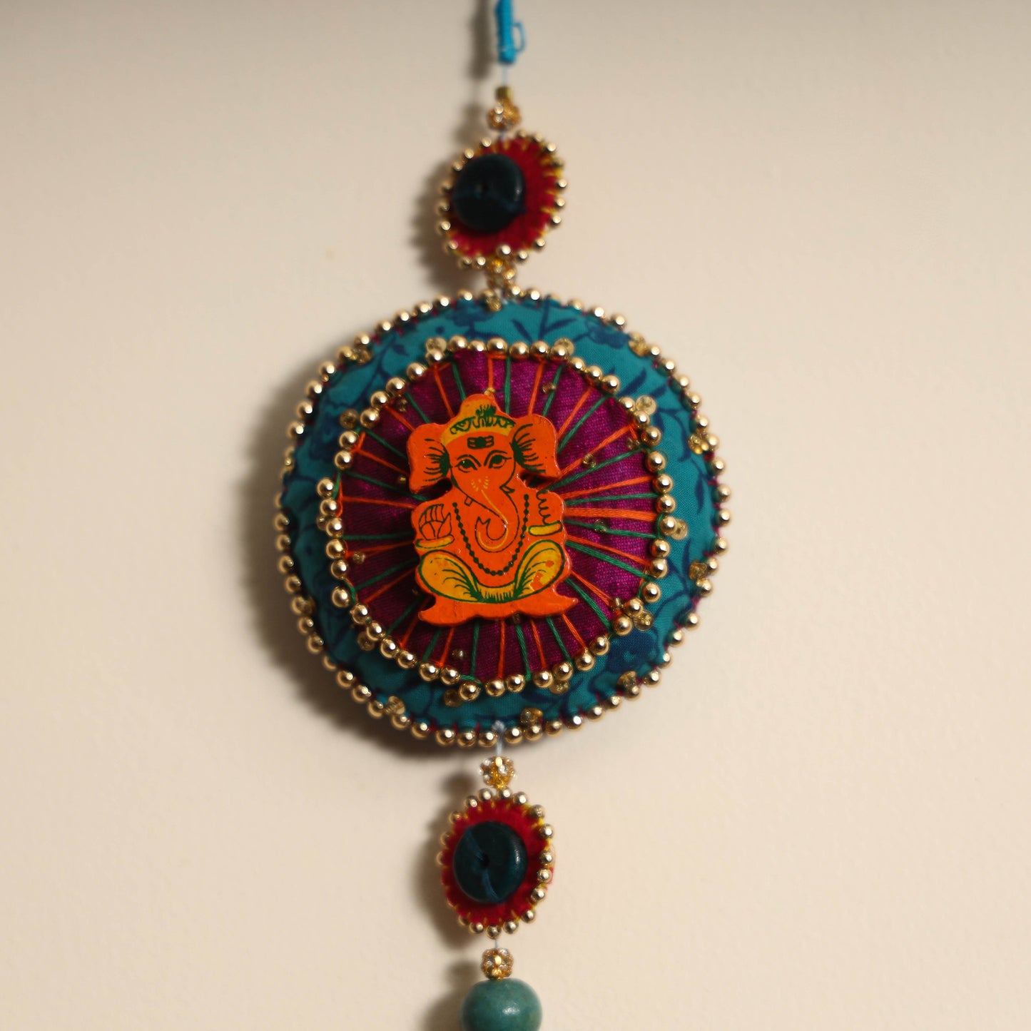 Ganesha - Handmade Felt & Beadwork Wall Hanging