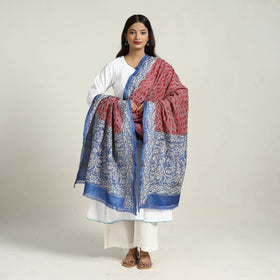 Maroon - handloom tussar silk bengal kantha embroidery