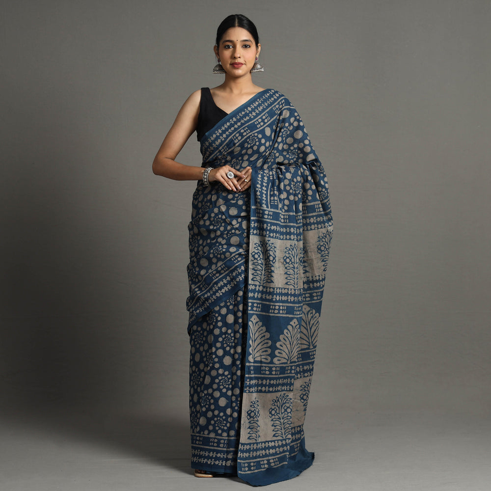 block printed saree