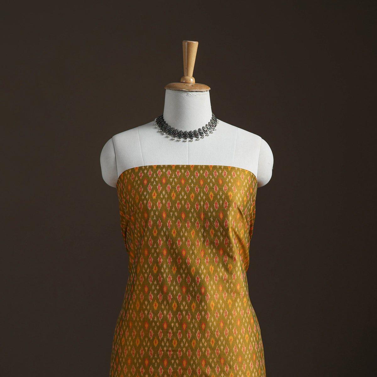 Pochampally Ikat Handloom Sico Unstitched Dress Material: Kurta with Dupatta 22