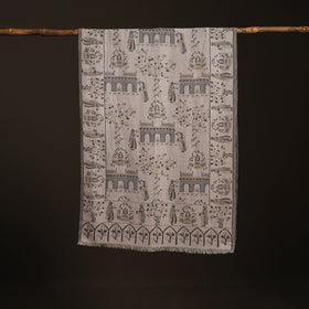 Beige - Kani Weave Zari Jaal Fine Wool Stole for Women 33