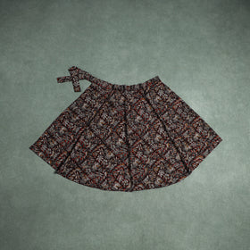 Bagru Hand Block Print Natural Dyed Cotton Wrap Around Skirt 02