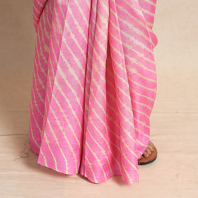 Buy Multicolour Leheriya Tie-Dye Tussar Silk Handloom Saree Online l iTokri.com