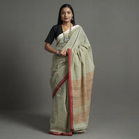 Green - Pure Handloom Natural Dyed Dobby Cotton Saree 2