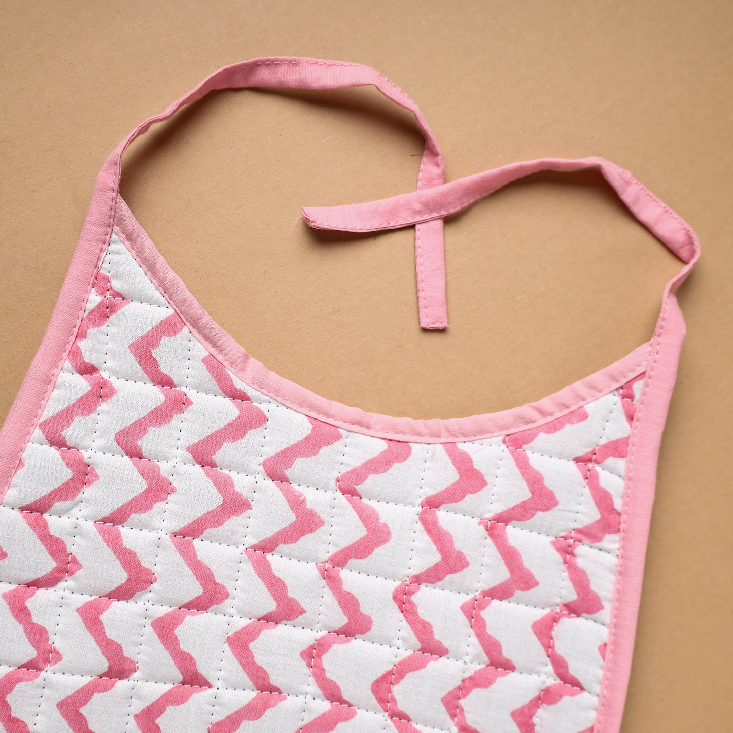 Pink Handmade Cotton Baby Bib