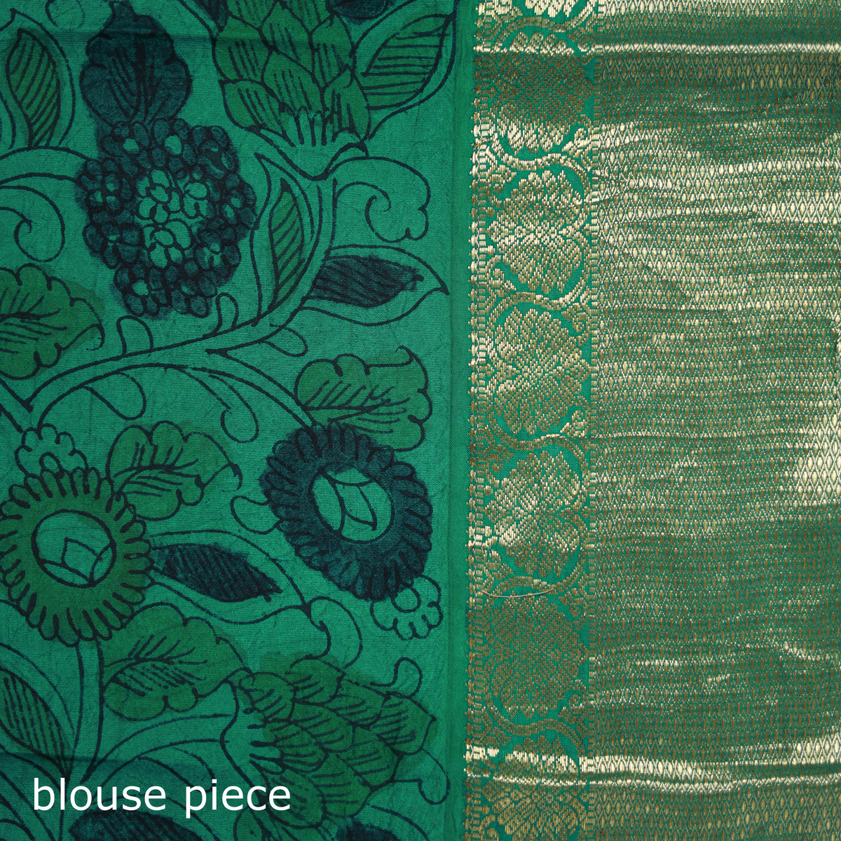 Kanjeevaram Pure Handloom Mulberry Silk Handpainted Srikalahasti Pen Kalamkari Saree with Zari Work 20