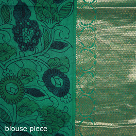 Kanjeevaram Pure Handloom Mulberry Silk Handpainted Srikalahasti Pen Kalamkari Saree with Zari Work 20