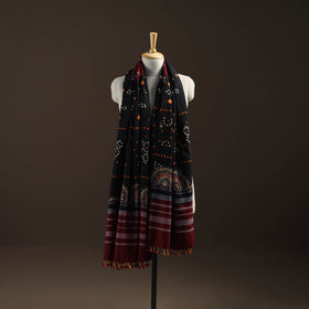 Kutch Bandhani Handwoven Neran Hand Embroidery Merino Wool Shawl 49