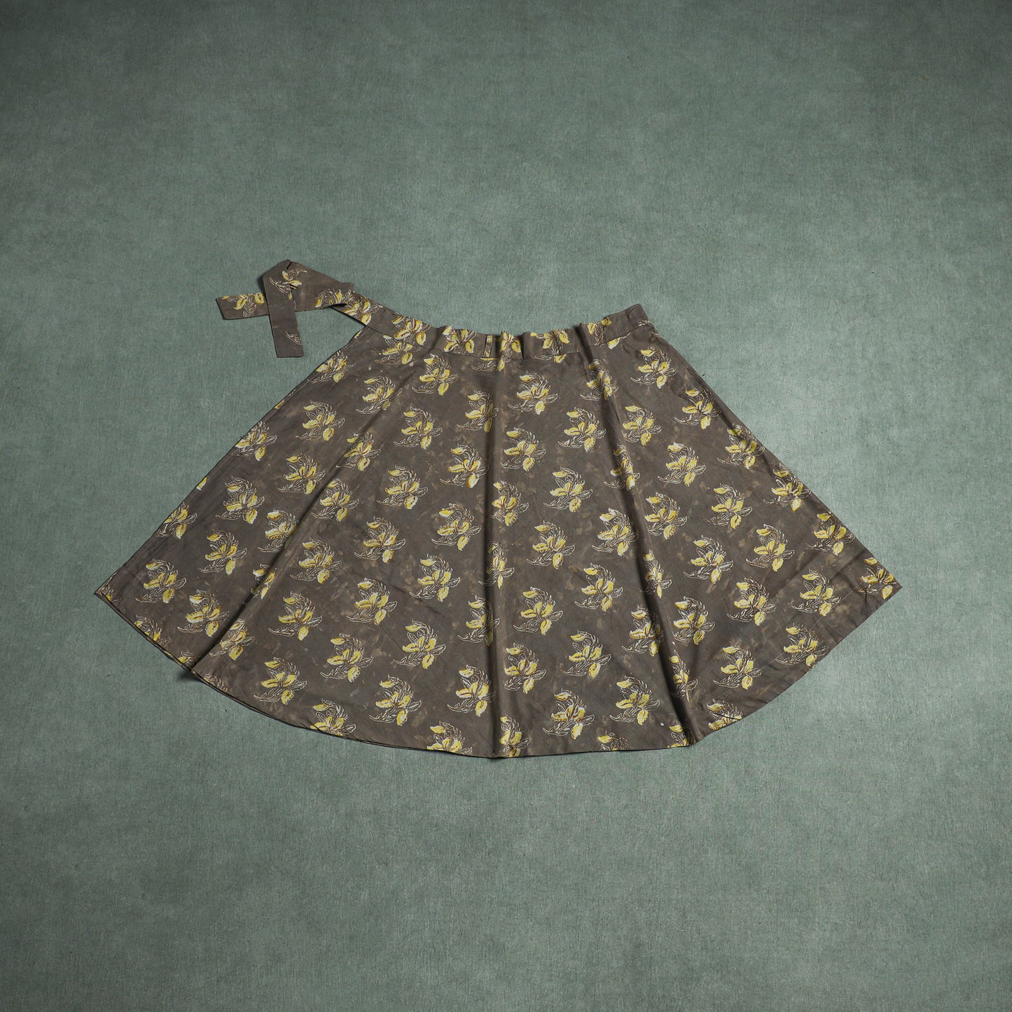 Bagru Hand Block Print Natural Dyed Cotton Wrap Around Skirt 03