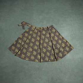 Bagru Hand Block Print Natural Dyed Cotton Wrap Around Skirt 03