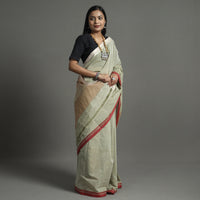 Green - Pure Handloom Natural Dyed Dobby Cotton Saree 2