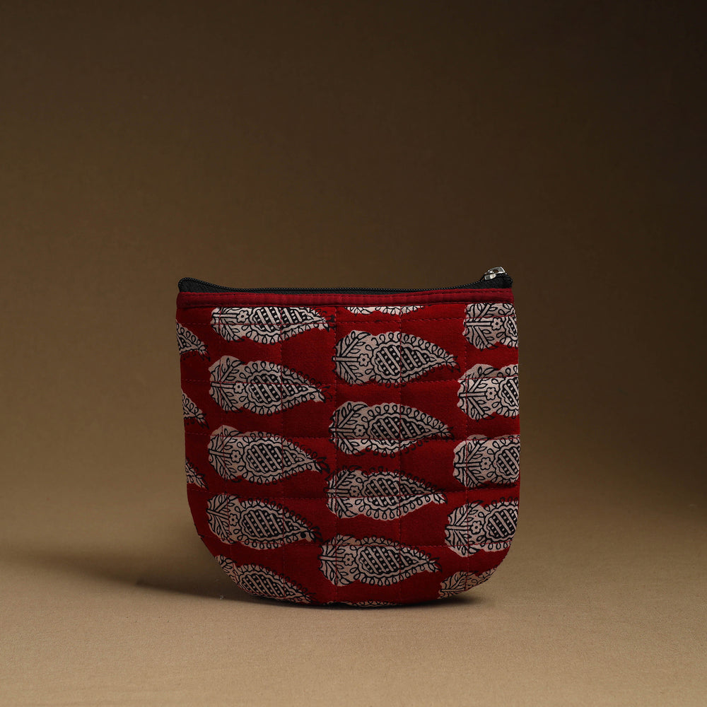 Red - Handmade Quilted Cotton Utility Pouch 04